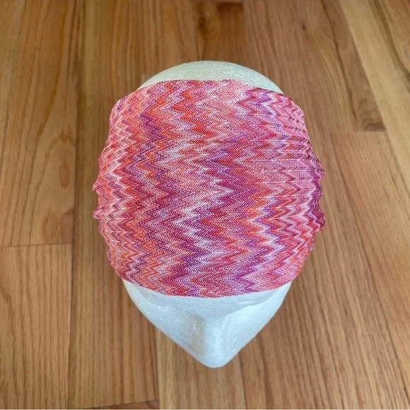 Missoni Pink Orange Zigzag Chevron Stretch Knit Wide Headband EUC One Size - Picture 3 of 9
